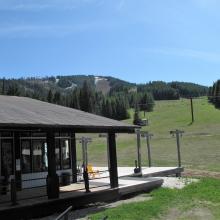 Looking back at some of the route, and summit of Chewelah Mountain
