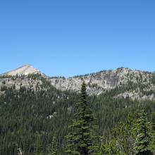 Chelan Crest SOTA - Next 2 objectives: just right of center in foreground is "Olivia" Mountain, and left of center behind "Olivia" mountain is the top of Pyramid Mountain peaking out.