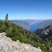 Summit view from "Olivia Mountain" looking down upon Lake Chelan and Eastern Washington.