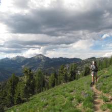 Changing weather on hike out back to TH.