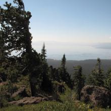 View SSW from Mount Watson Summit, overlooking Lake Tahoe