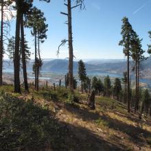 Summit area of Fourth Of July Mountain - looking towards Manson, Lake Chelan and surrounding areas.