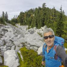 Typical large boulder fields enroute to Sky Mountain.  Photo KG7EJT.