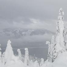 A "clearing" in the weather allowed a view out...