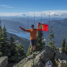 Tim, KG7EJT, after successful activation of Thorp Mountain.