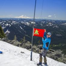 K7MAS - Success on Granite Mountain.  Mighty Mount Rainier in background.  Photo: KG7EJT