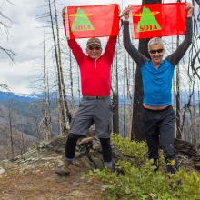 SOTA success on Full Wave Mountain. K7MAS on left, KG7EJT on right - Photo KG7EJT
