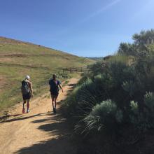 Hiking up with the girls