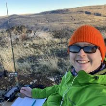 Me at the summit with my KX2 set up in my lap