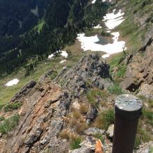 Iron Post MP177.1 marking the Idaho-Montana Border