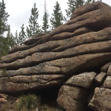 Granite boulders along the route