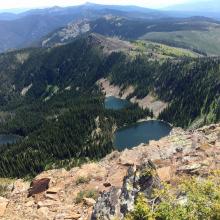 Three lakes from summit