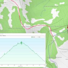 GPS track and elevation gain info