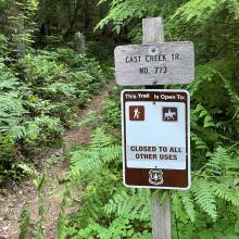 Cast Creek Trail Head Sign