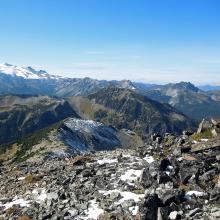 Looking down the ridge in the direction I came.  I hiked from the trail (towards the right) up to the saddle seen in this photo... then up the ridge.