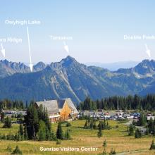 From Sourdough Ridge, near the Sunrise Visitors Center, three SOTA Peaks can be viewed.