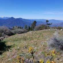 arriving at summit clearing looking west