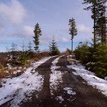 Road to summit with some snow