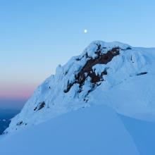 Crater Rock and Moon at Dawn
