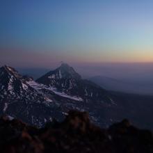 Middle and North Sister from the South Sister summit