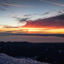 Sunrise looking east from Mt Hood