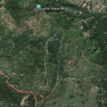 Satellite view of route