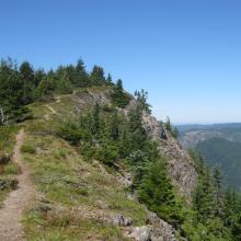 Ridge top of Table Rock.  To the right is a 1000 ft cliff!