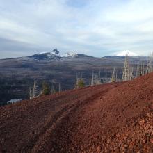 heading back down the cinder cone