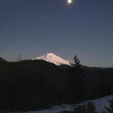 Moonrise over Mt. Jefferson