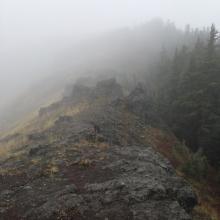 moving northwest along the ridge top