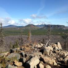 Hoodoo, Hayrick, 3FJ, and Maxwell Butte from summit