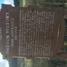 Historical marker by entry road