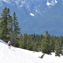 Heading to Boston Pizza in Squamish on a 30C day