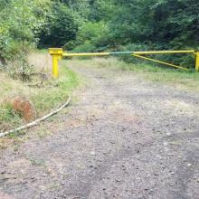 The gate at the hike's starting point, off Donkey Creek Road