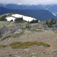 From near summit looking west along the ridge