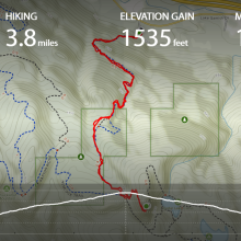 AllTrail tracking info and map