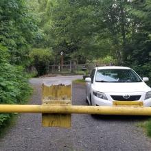 Limited parking...maybe 2 cars near gate.